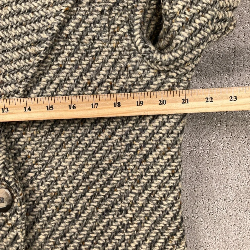 Josh Evan Pea Coat Women 12 Gray Beige Neutral Tweed Wool Double Classic USA VTG